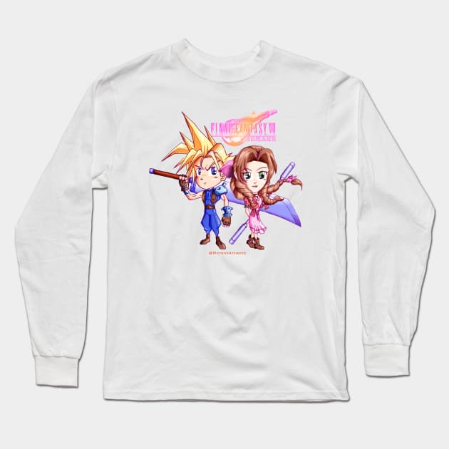 Cloud Loves Aerith ファイナルファンタジーＶＩＩ Long Sleeve T-Shirt by MorenoArtwork